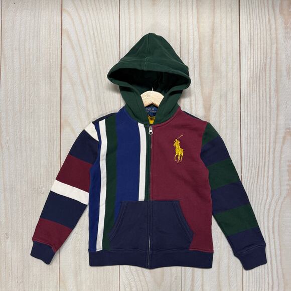 Polo Ralph Lauren Boys Size 7 Full Zip Fleece Hoody Sweatshirt Big Pony EUC - Picture 2 of 8